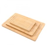 Set 3 tocatoare Brius&trade;, 38 x 25 cm/30 x 20cm/23 x 15cm, din bambus, pentru bucatarie, canale antiscurgere, manere ascunse, ideale pentru servire, maro