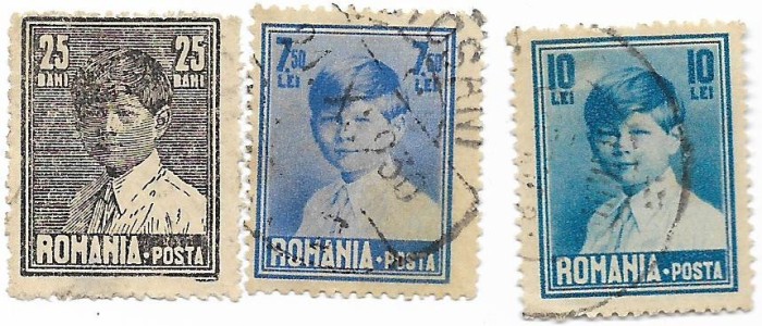 Mihai I, format mare, cu filigran (uzuale), 1928 - serie completa, obliterata