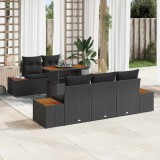 vidaXL Set de canapele pentru grădină 6 pcs Negru Rattan poli 3358762