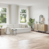 Covor pufos vidaXL cu suport din latex Crem 240x340 cm