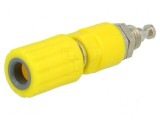 Conector banană 4mm soclu 36A 30VAC 60VDC &Oslash;6mm galben