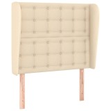 Cumpara ieftin Tablie de pat cu aripioare, crem, 103x23x118/128 cm, textil