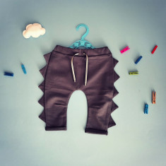 Pantalonasi universali fete baieti tip joggers Dragon , gray antracit 100% bumbac foto