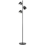 HOMCOM Lampadar de salon design industrial 3 abajururi reglabile din otel 38 x 28 x 169 cm negru | Aosom Romania