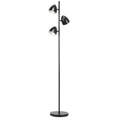 HOMCOM Lampadar de salon design industrial 3 abajururi reglabile din otel 38 x 28 x 169 cm negru | Aosom Romania