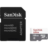 Card de memorie SanDisk Ultra MicroSDXC, 128GB, UHS-I, Class 10, 80MB/s + Adaptor