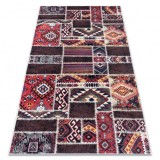 ANDRE 2305 covor lavabil oriental mozaic anti-alunecare - vin roșu / maro, 160x220 cm