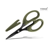 Foarfeca zimtata Delphin BladeX Long Titan, pentru nylon/fir textil, lungime lama 12 cm