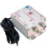 Cumpara ieftin Amplificator Semnal TV JMA CATV, 2 Iesiri, 20dB, 45-862MHz, Ajustabil, Aluminiu, Interior