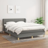 Gossi pat box spring cu saltea, gri inchis, 140x190 cm, textil