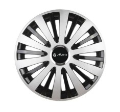 Set 4 capace roti Gri cu inel cromat R16 pentru gama auto Matiz