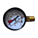 Manometru a conținutului cu zonă roșie pentru capătul de CO2, 1/4" mascul