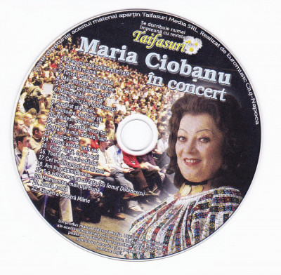 CD Populara: Maria Ciobanu - In concert ( original, stare foarte buna, ca nou ) foto