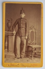 CDV Atelier Romania Bucuresti Bucuresci Bucarest Carol Popp de Szathm&aacute;ri 1879 soldat militar perioada Carol I