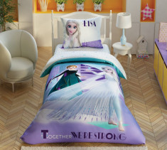 Lenjerie de pat pentru copii TAC, Bumbac 100%, 3 piese, Frozen 2 Crystal foto
