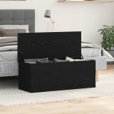Cutie de depozitare Neagră cu aspect de stejar 102x35x35 cm din lemn prelucrat