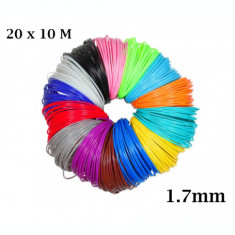 Set 20 filamente 1.7mm PLA pentru creion 3D, multicolor foto