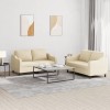 VidaXL Set de canapele cu perne, 2 piese, crem, textil 3201804
