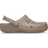 Saboti Crocs Classic Floral Cut-Out Clog Maro - Taupe