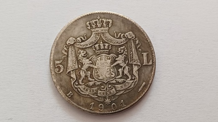 Romania -5 Lei 1901-Replica dupa moneda 5 Lei 1901