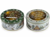 Set 2 cutii Craciun metal multicolor &Oslash; 17 cm x 8 H