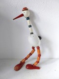 # BARZĂ jucarie veche romneasca, din lemn, cu articulatii mobile, anii 1970, 33cm inaltime