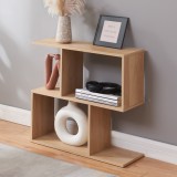 Masa laterala Koxj&ouml; cu rafturi, aspect stejar, 57x60x20 cm