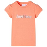 Tricou pentru copii cu m&acirc;neci scurte, portocaliu neon, 104