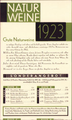 HST A1945 Reclamă vinuri Germania 1923 foto