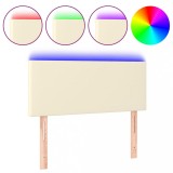 Cumpara ieftin Tablie de pat cu LED, crem, 90x5x78/88 cm, piele ecologica