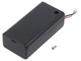 Suport Baterie 9V cu Comutator și Cabluri 150mm Bronz