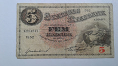 Suedia 5 kronor 1952 foto