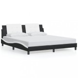 Cumpara ieftin Cadru de pat fara saltea Zadar negru si alb 180x200cm piele artificiala