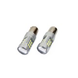 Set becuri auto cu LED CANBUS compatibil P21W BA15S 24 SMD 6.2W Alb 12 24V, destinat competitiilor auto sau off-road, Amio