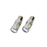 Set becuri auto cu LED CANBUS compatibil P21W BA15S 24 SMD 6.2W Alb 12 24V, destinat competitiilor auto sau off-road