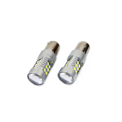 Set becuri auto cu LED CANBUS compatibil P21W BA15S 24 SMD 6.2W Alb 12 24V, destinat competitiilor auto sau off-road foto