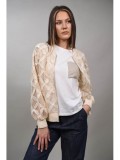 Geaca Bomber Dama Semitransparenta Stele Bej Talie Unica S M L Poliester Casual Moderna