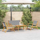 VidaXL Scaune de Grădină cu Masă 4 pcs Negru 90 x 45 x 40 cm