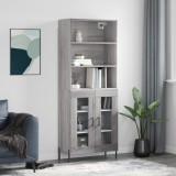 vidaXL Dulap &icirc;nalt, gri sonoma, 69,5x34x180 cm, lemn compozit