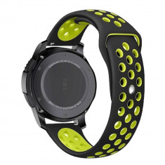 Curea silicon Tech-Protect Softband Samsung Galaxy Watch (42mm) Black/Lime foto