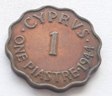 215. Moneda Cipru 1 piastre 1944