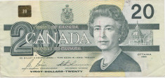 CANADA 20 DOLLARS DOLARI 1991 VF foto