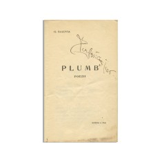 George Bacovia, Plumb, ediția a II-a, cu semnătura lui Perpessicius