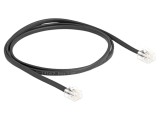 Cablu telefon DELOCK 1m negru 30AWG conexiune 1:1 cod 88301
