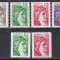 Franța 1979 - &bdquo;Sabine&rdquo; - Valori Noi (Cele 2 valori din r&acirc;ndul de jos, NEDANTELATE pe verticală, numerotate cu roșu), Set complet, MNH