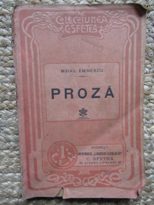 Mihail Eminescu, Proză, 1908 foto