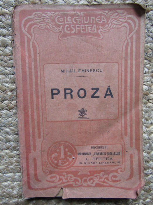 Mihail Eminescu, Proză, 1908