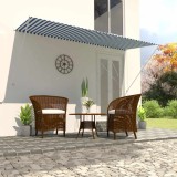 VidaXL Copertină retractabilă, albastru și alb, 300 x 150 cm