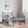 VidaXL Cadru pat metalic cu tăblii de cap/picioare, negru, 100x190 cm 353549