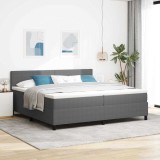 VidaXL Pat cu arcuri Manual Gri deschis, Alb 203 x 200 x 88 cm